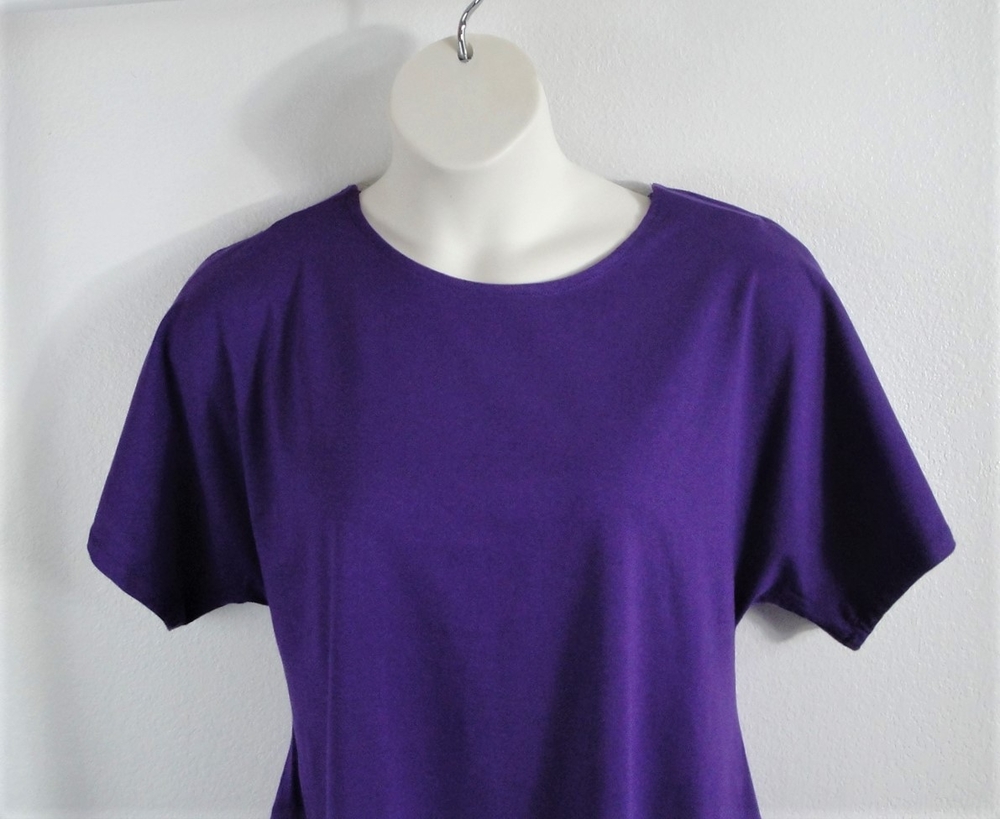 Purple cotton adaptive shirt for shoulder surgery, breast cancer, or ...