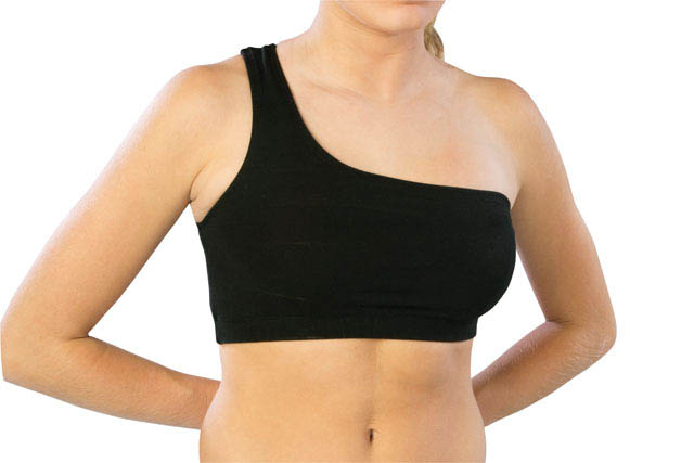 one shoulder sports bra - white