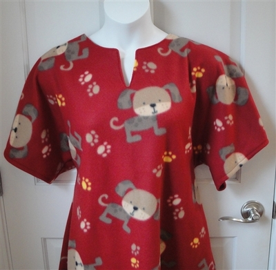 Rust Puppy Fleece Post Surgery Nightgown - Abby