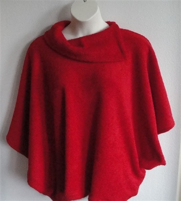 Red Chenille Fleece Side Opening Post Surgery Sweater - Emily