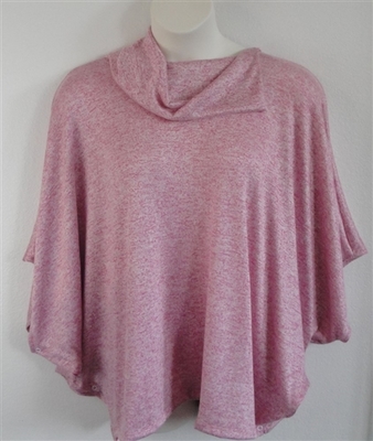 Pink/White Heather Side Opening Post Surgery Sweater - Emily
