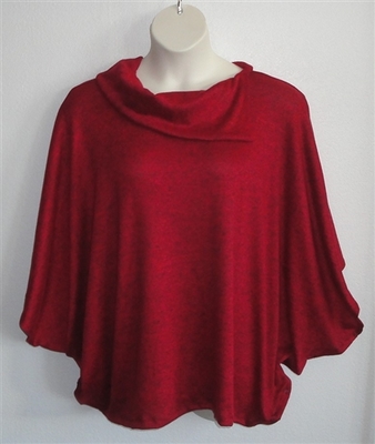 Red/Black Heather Side Opening Post Surgery Sweater - Emily