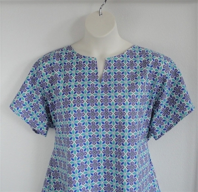 Teal/Purple Geometric Post Surgery Shirt - Gracie