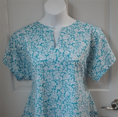 Gracie Shirt - Turquoise Floral (S & 3X only) | Woven Fabrics