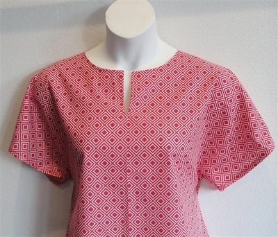 Red Diamond Geometric Post Surgery Shirt - Gracie