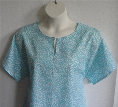 Turquoise Flower Petals Post Surgery Shirt