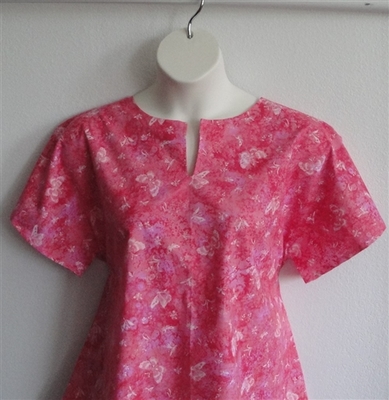 Gracie Shirt - Pink/Peach Butterfly | Woven Fabrics