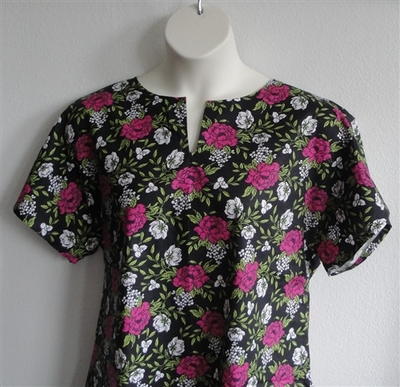 Pink/Black Floral Post Surgery Shirt