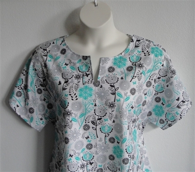 Jade/Black Butterfly Floral Adaptive Shirt - Gracie