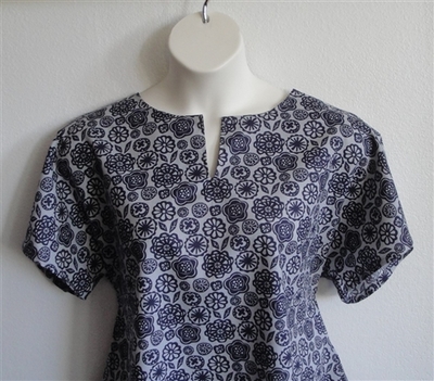 Gracie Shirt - Navy/Gray Floral | Woven Fabrics