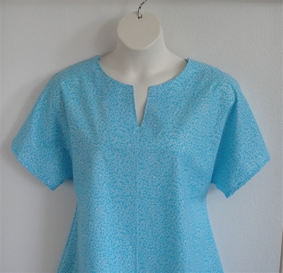 Gracie Shirt - Turquoise Floral Vine (2X only) | Woven Fabrics