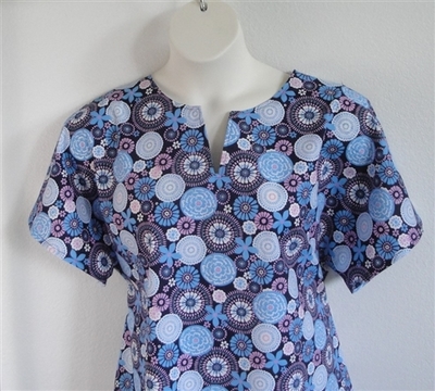 Gracie Shirt - Navy Blue Medallion Floral | Woven Fabrics