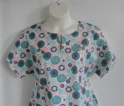 Gracie Shirt - Coral/Mint Medallion Floral | Woven Fabrics