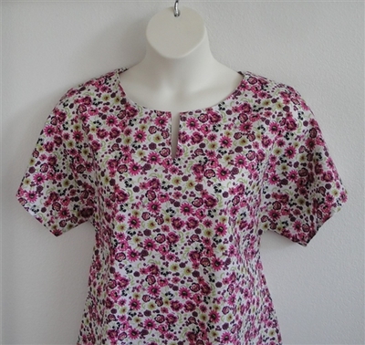 Gracie Shirt - Dark Pink Floral | Woven Fabrics