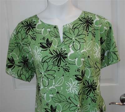 Gracie Shirt - Lime Green Floral Poly | Woven Fabrics