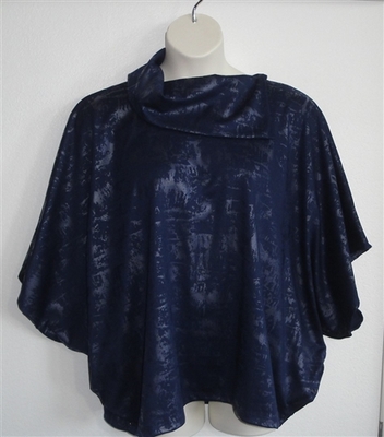 Navy/Silver Foil Side Opening Shirt - Katie