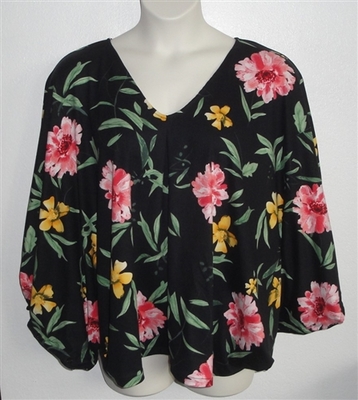 Black/Pink/Yellow Floral Adaptive Side Opening Shirt - Kiley