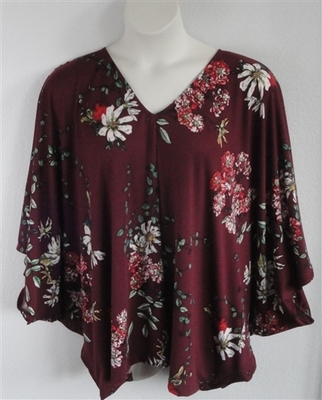 Kiley Side Opening Shirt - Burgundy Vine Floral | Side Opening Shirts