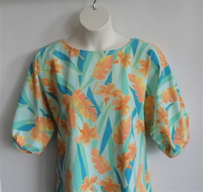 Libby Shirt - Teal/Orange/Yellow Tropical | 3/4 Sleeve Shirts