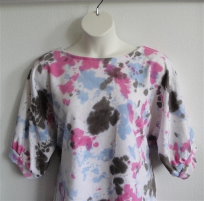 Pink/Blue/Brown Tie Dye French Terry Post Surgery Shirt - Libby