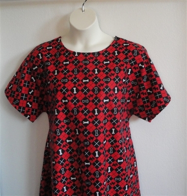 Orgetta FLANNEL Nightgown - Black/Red Scottie Dog | Flannel Gowns