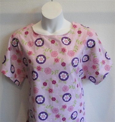 Pink Floral Flannel Post Surgery Nightgown - Orgetta