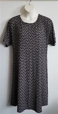 Orgetta Nightgown - Black/White Floral Rayon Knit | Knit Gowns