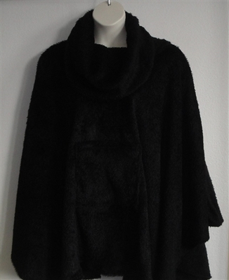 Chenille Fleece Riley Cape/Poncho - Mocha Brown