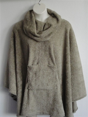Riley Cape/Poncho -Tan - Chenille Fleece Sweater | Outerwear/Capes