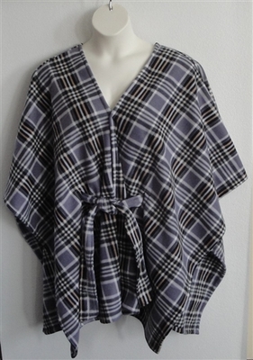 Shandra FLEECE Cape - Gray Plaid | Outerwear