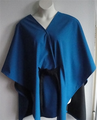 Shandra Soft Shell Fleece Cape - Turquoise/Black | Outerwear