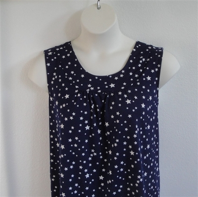 Sara Shirt - Navy Stars Brushed Poly Knit | Polyester Blends/ Other
