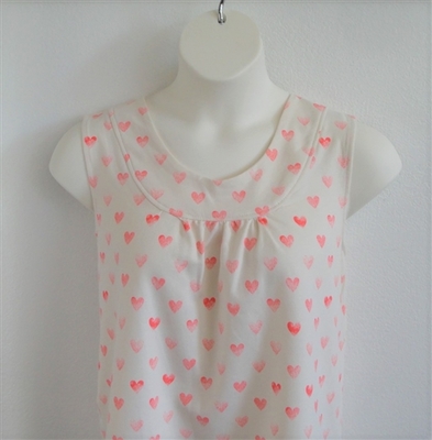 Coral Hearts French Terry Post Surgery Shirt - Sara