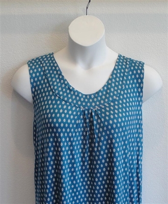 Sara Shirt - Turquoise Splotch Rayon Knit | Cotton/Rayon Blend