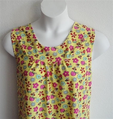 Yellow Floral/Bee Poly Knit Post Surgery Shirt