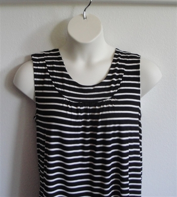 Black/White Stripe Rayon Post Surgery Shirt - Sara