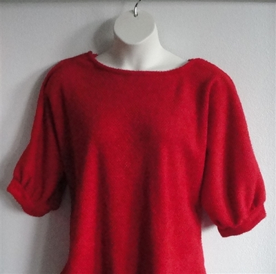 Red Chenille Fleece Post Surgery Sweater - Jan