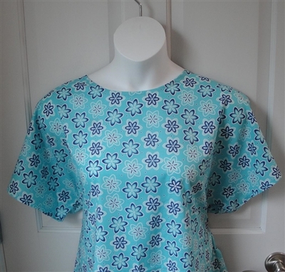 Tracie Shirt - Turquoise Floral Woven Cotton | Woven Fabrics
