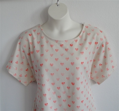 Coral Hearts French Terry Post Surgery Shirt