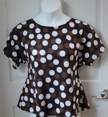 Tracie Shirt - Brown Dot Cotton Knit | Knits