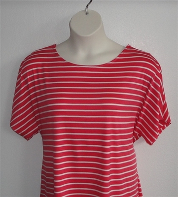 Red Stripe Rayon Post Surgery Shirt - Tracie