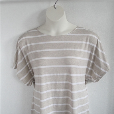 Tan Stripe Rayon Post Surgery Shirt - Tracie