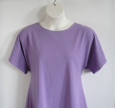 Lilac cotton post surgery clothing for shoulder, breast cancer or mastectomy surgery
