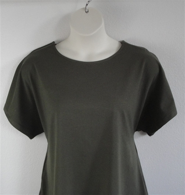 Tracie Shirt - Olive Green Cotton Knit (2x only) | Knits