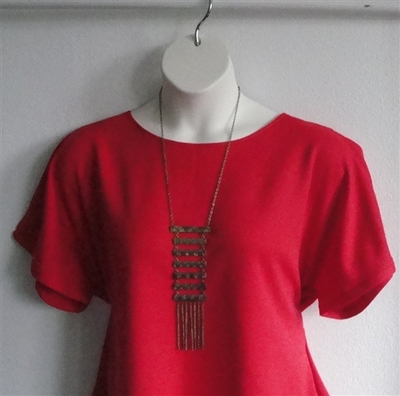 Tracie Shirt - Red Fleece Backed Wickaway | Short Sleeve Shirts