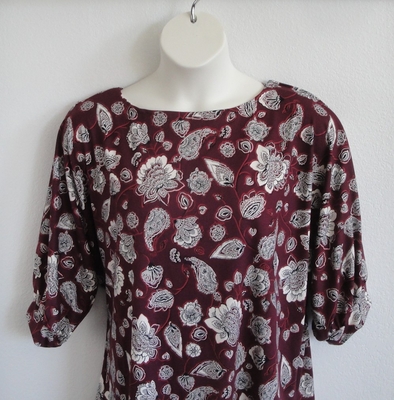 Burgundy Paisley Post Surgery Shirt - Libby