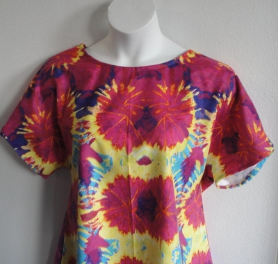 Multi Color Tie Dye Flannel Post Surgery Shirt - Tracie