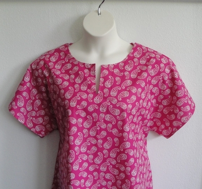 Bright Pink Paisley Post Surgery Shirt - Gracie