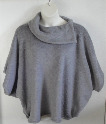 Gray Chenille Fleece Side Opening Post Surgery Sweater - Emily