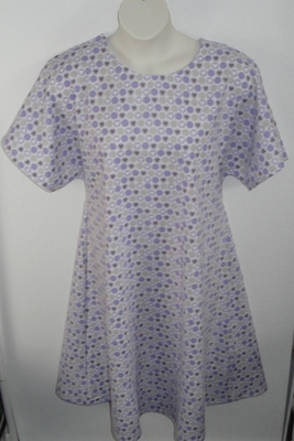 Purple Hearts/Circles Flannel Adaptive Gown - Orgetta